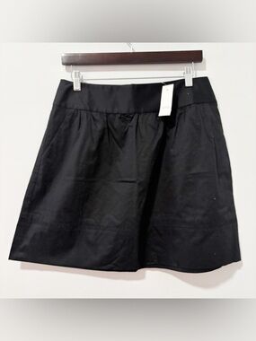 LOFT A-Line Mini Skirt Womens Sz 6 Black Preppy Minimalist Classic Office NWT